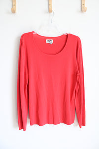 Chico's Design Red Long Sleeved Knit Top | 3 (XL)