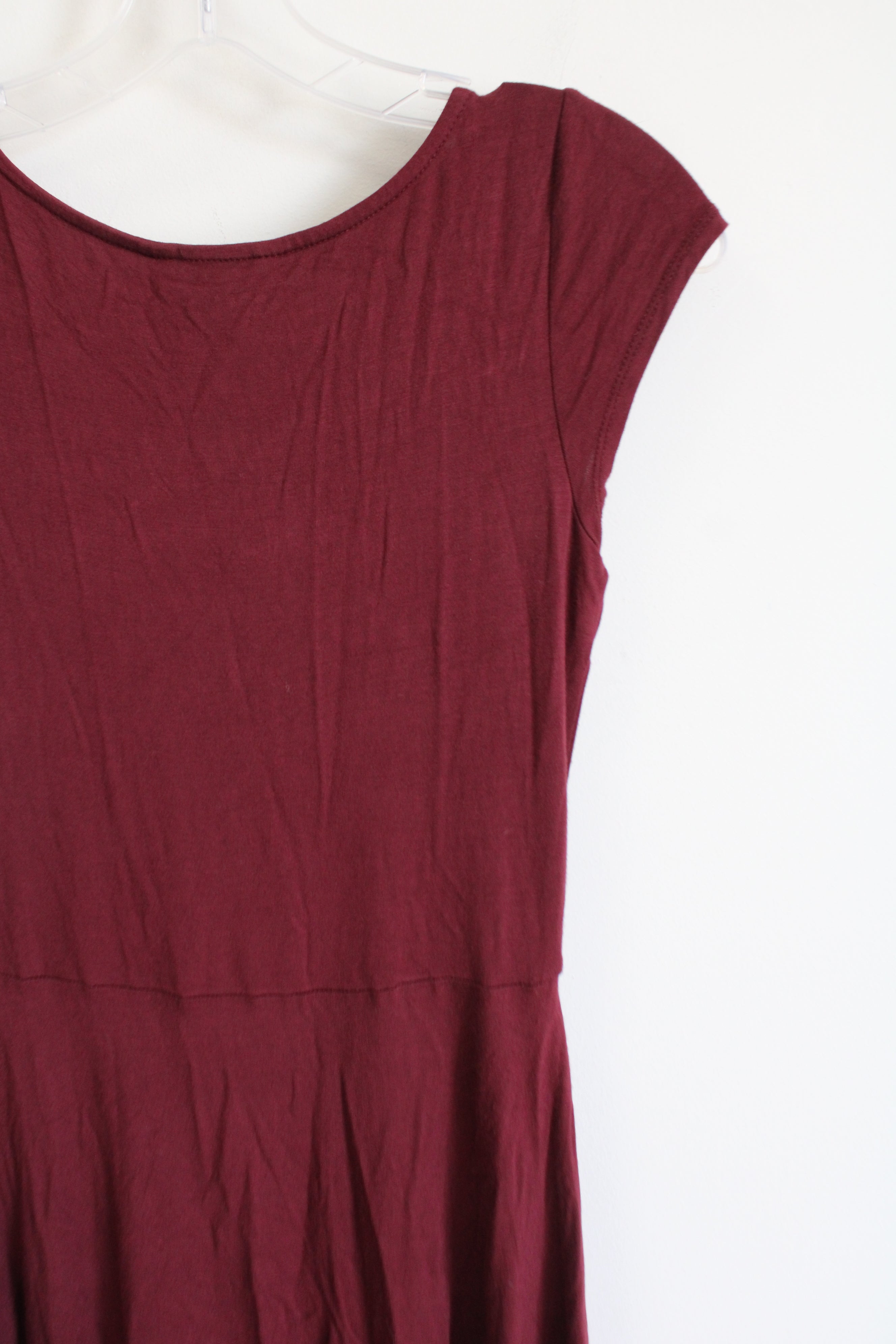 American Eagle Soft & Sexy Lace Up Burgundy Dress | S