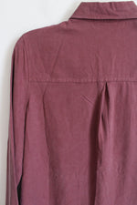 Aeropostale Sueded Dusty Rose Button Down Top | S