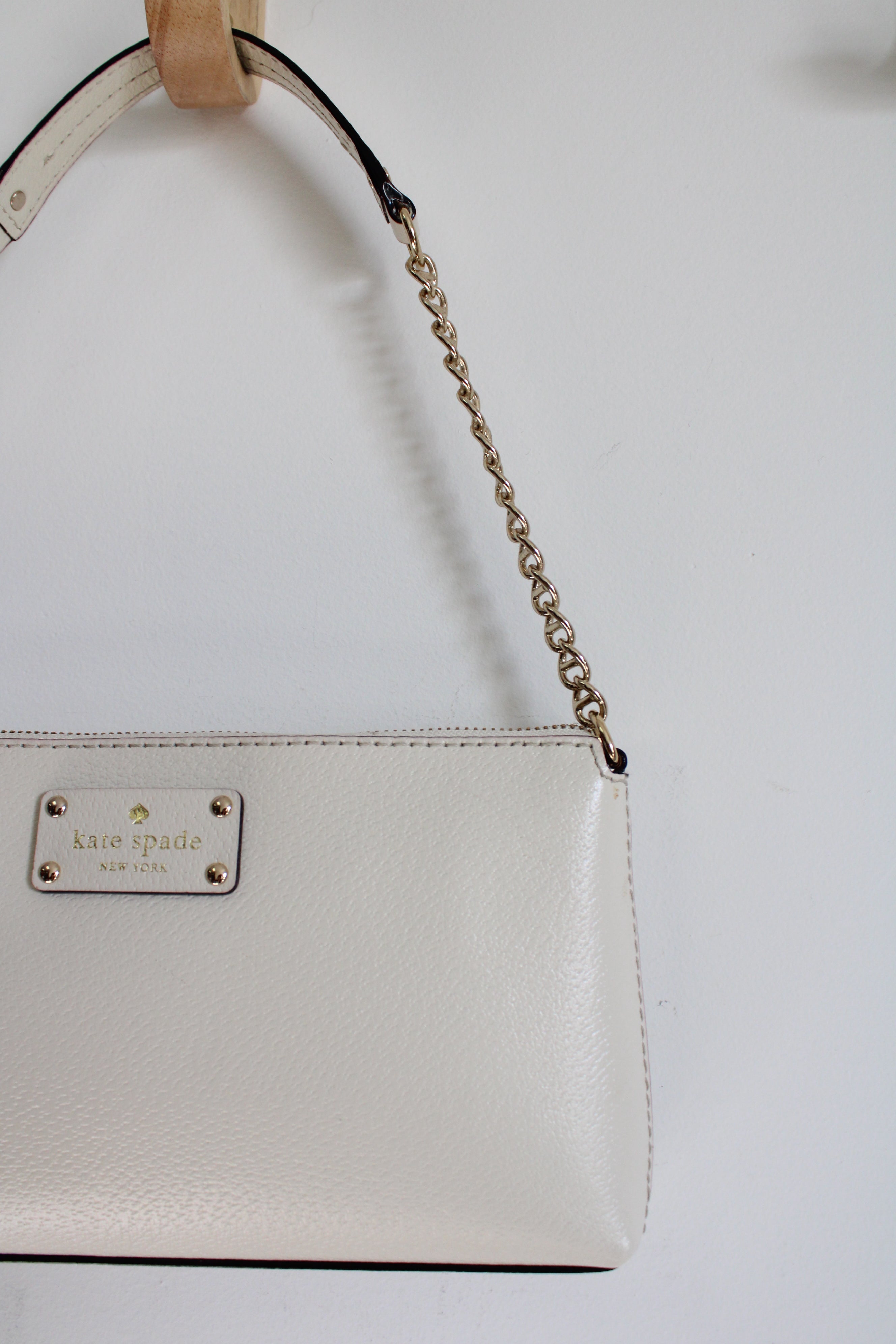 Kate Spade Wellesley Byrd Leather Beige Purse