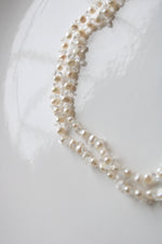 Ivory Genuine Pearl & Clear Glass Beaded Necklace