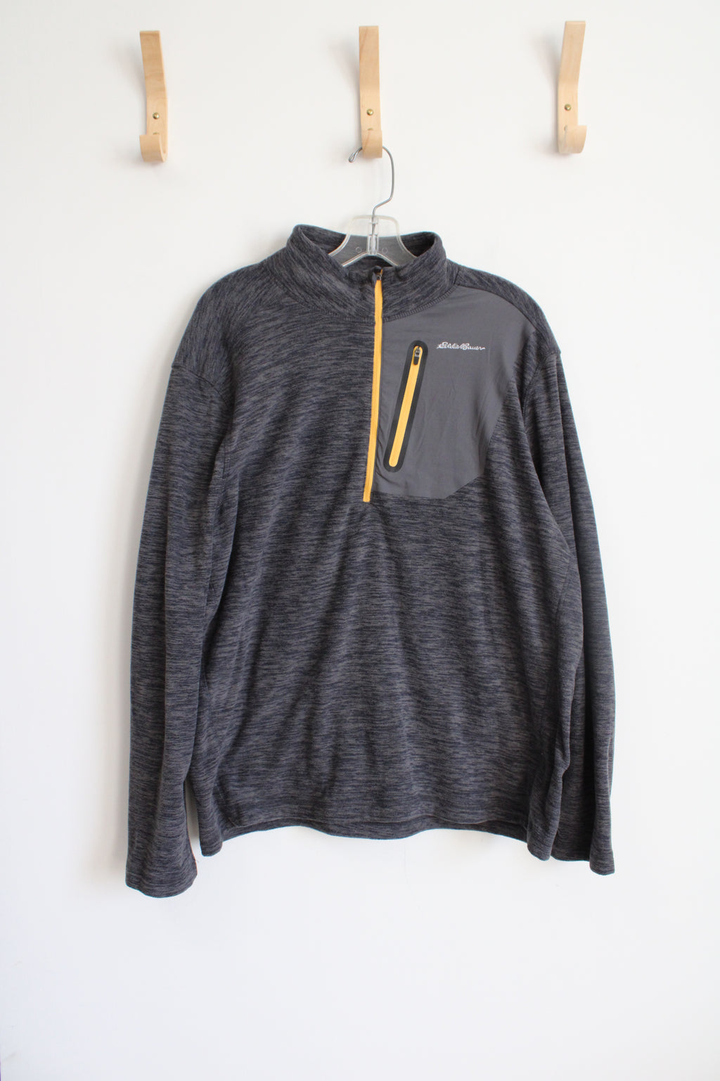 Eddie Bauer Gray Fleece Quarter Zip Sweatshirt | L