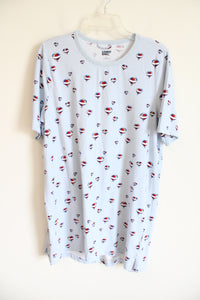 Lands' End Light Blue Hot Air Balloon T-Shirt Dress | L (14/16)