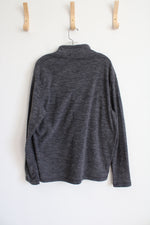 Eddie Bauer Gray Fleece Quarter Zip Sweatshirt | L