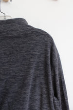 Eddie Bauer Gray Fleece Quarter Zip Sweatshirt | L