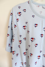 Lands' End Light Blue Hot Air Balloon T-Shirt Dress | L (14/16)