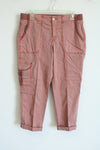 Sonoma Dusty Pink Cuffed Cargo Capri Pants | 10