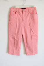 Gloria Vanderbilt Embellished Pink Capri Pants | 10