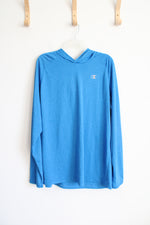 Champion Power Train Lightweight Blue Athletic Hoodie | XL