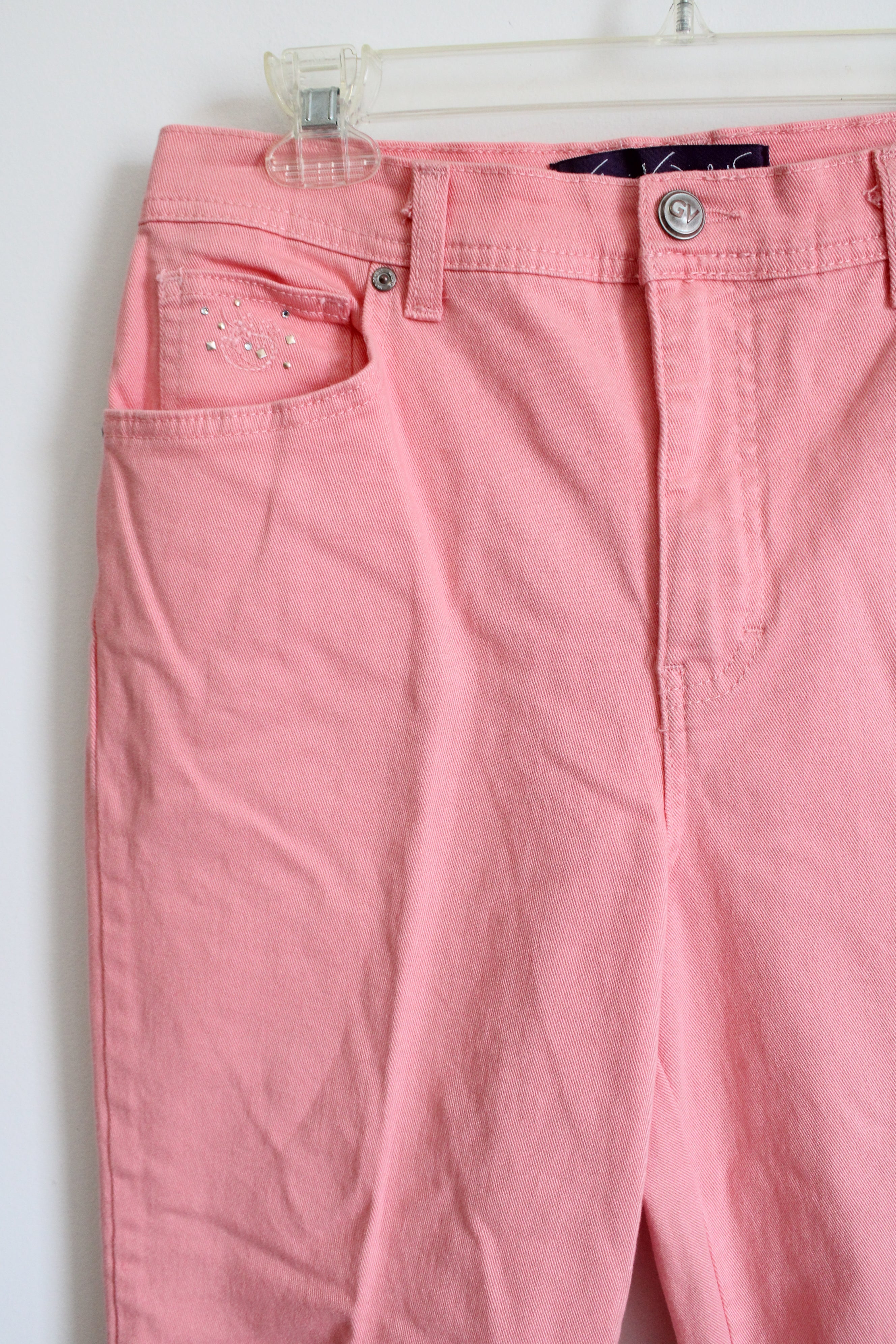 Gloria Vanderbilt Embellished Pink Capri Pants | 10