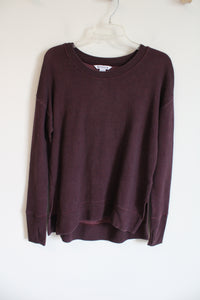 Athleta Burgundy Coaster Luxe Waffle Sweatshirt | S