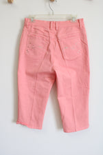 Gloria Vanderbilt Embellished Pink Capri Pants | 10