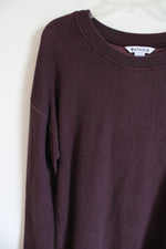 Athleta Burgundy Coaster Luxe Waffle Sweatshirt | S