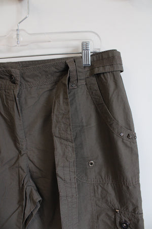 Dalia Collection Brown Cargo Capri Pants | 8