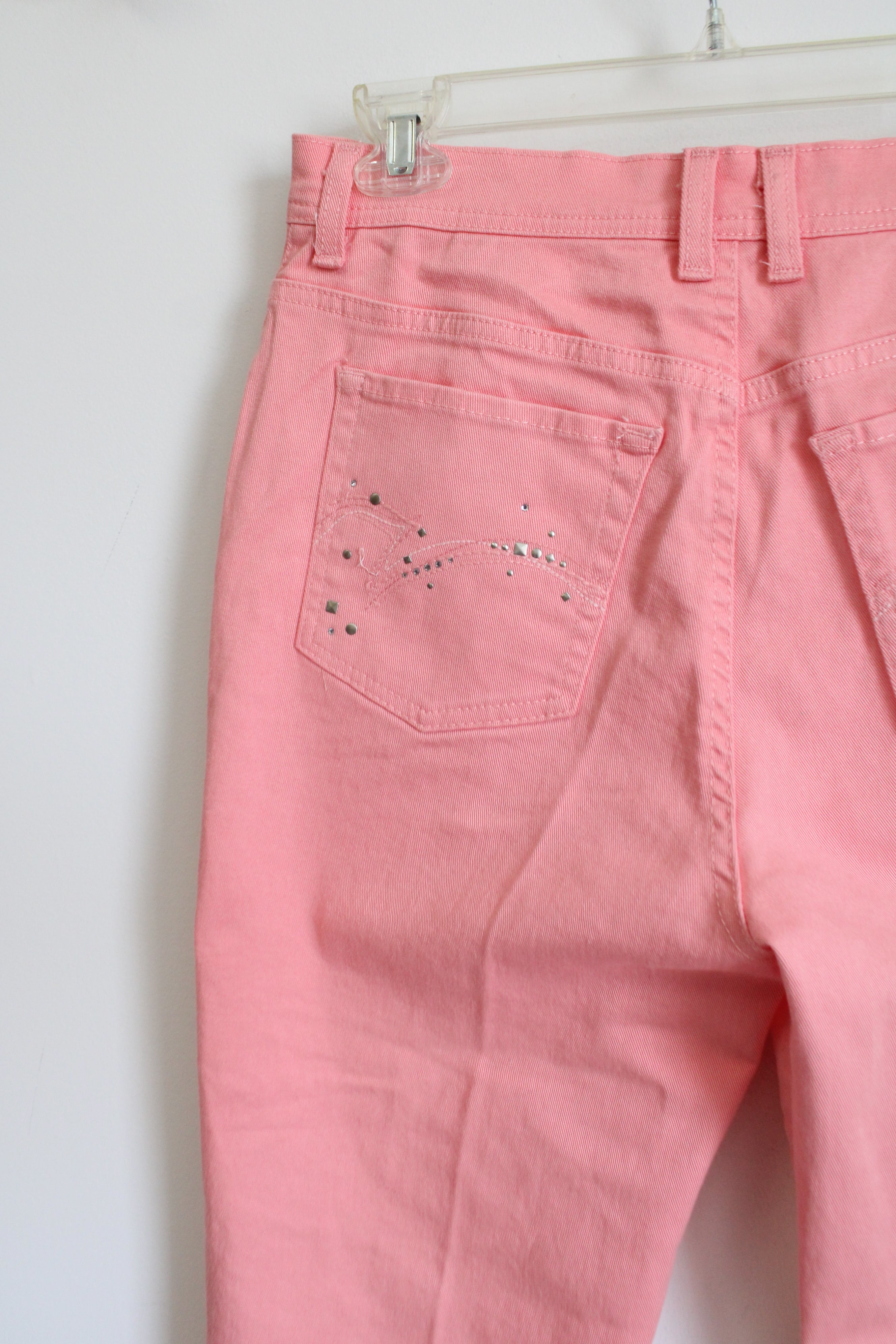 Gloria Vanderbilt Embellished Pink Capri Pants | 10