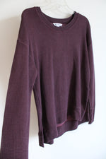 Athleta Burgundy Coaster Luxe Waffle Sweatshirt | S