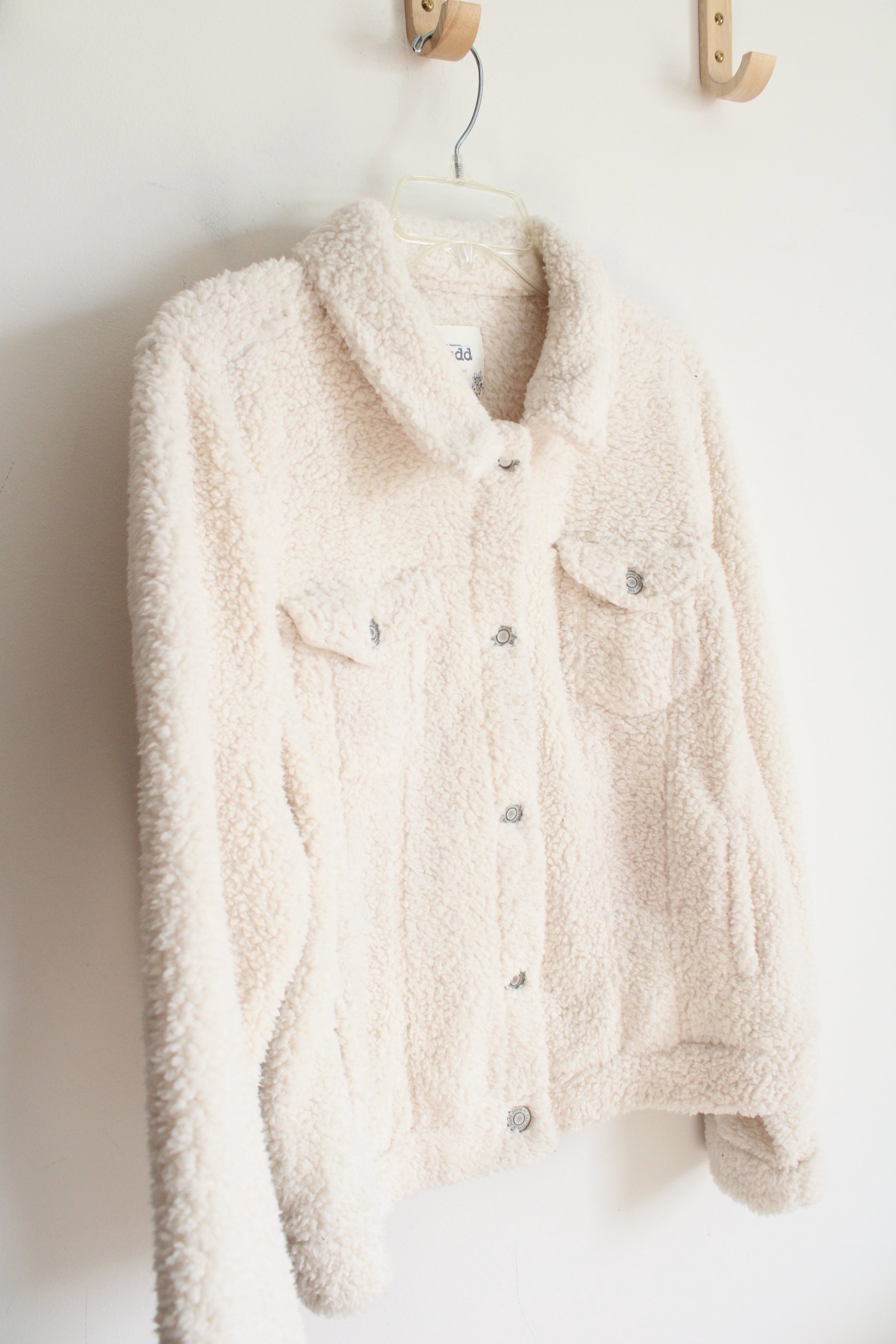 Mudd Soft Fuzzy Cream Jacket | XL