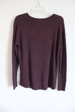 Athleta Burgundy Coaster Luxe Waffle Sweatshirt | S