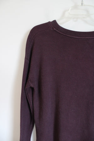 Athleta Burgundy Coaster Luxe Waffle Sweatshirt | S