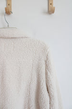 Mudd Soft Fuzzy Cream Jacket | XL