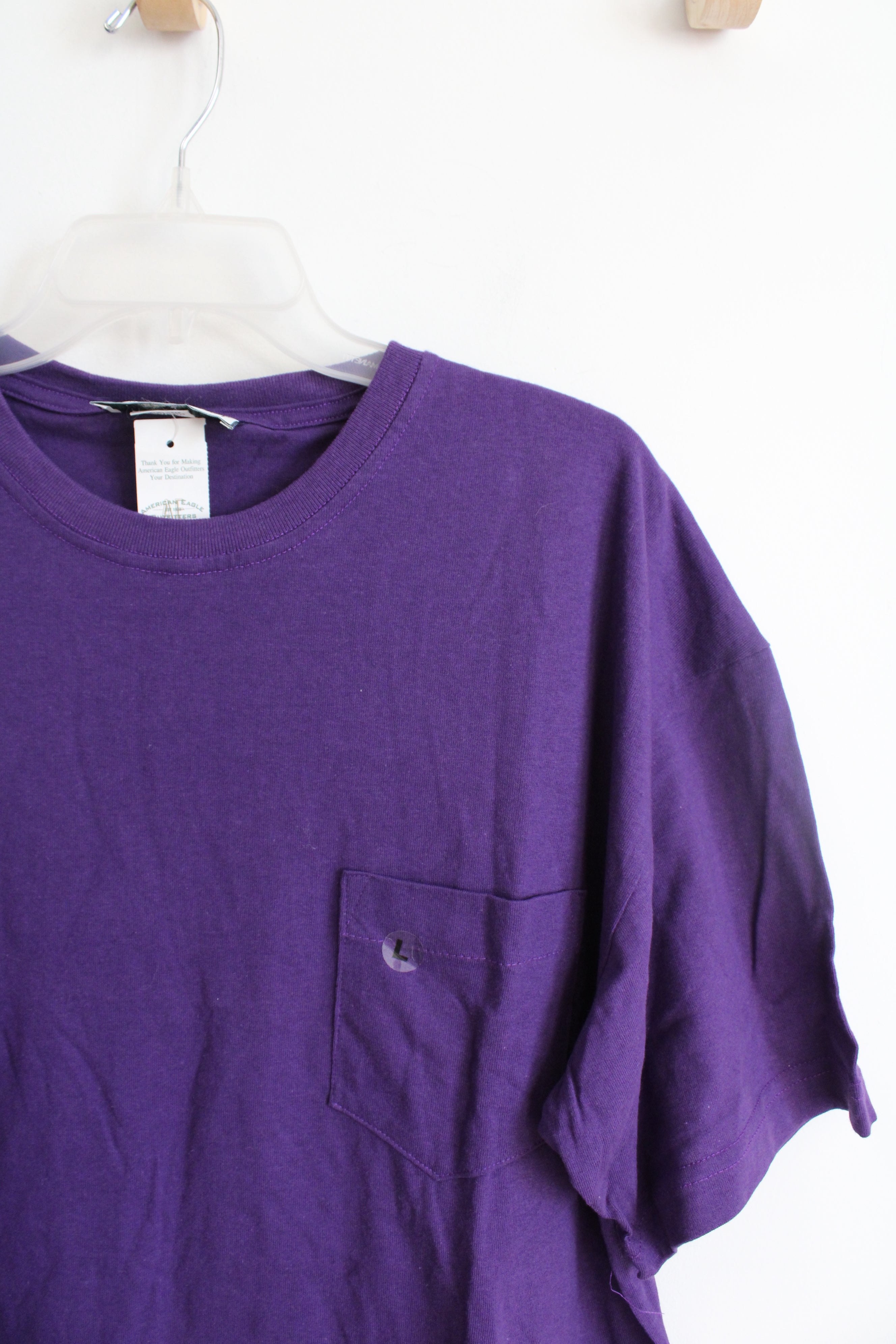 NEW American Eagle Outfitters Purple Pocket Shirt | L