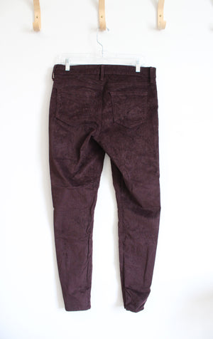 Old Navy Rockstar Super Skinny Mid-Rise Dark Brown Corduroy Pants | 10 Tall