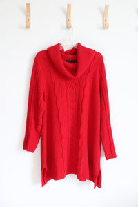 Jeanne Pierre Red Cowl Neck Tunic Sweater | 1X