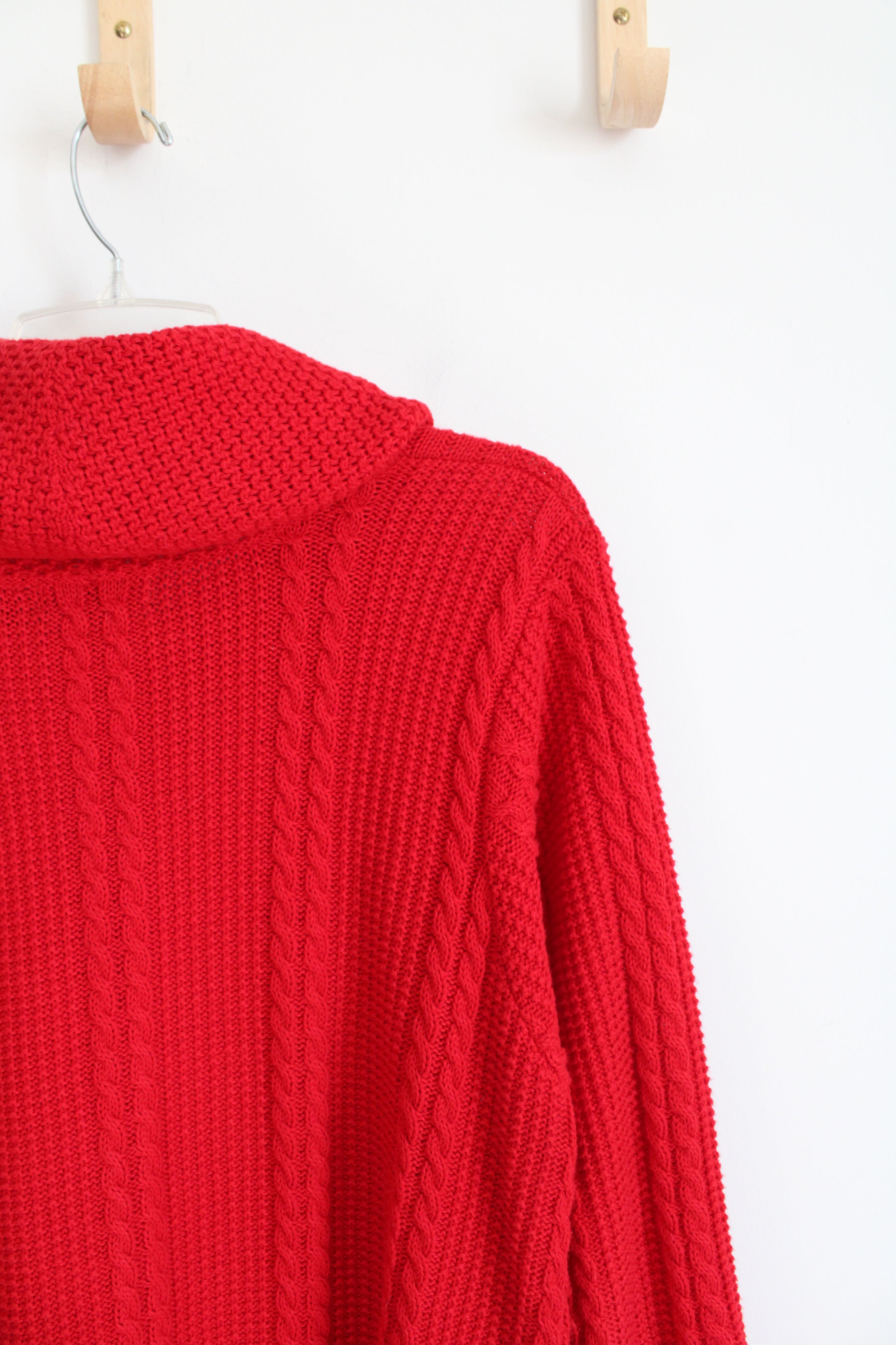 Jeanne Pierre Red Cowl Neck Tunic Sweater | 1X