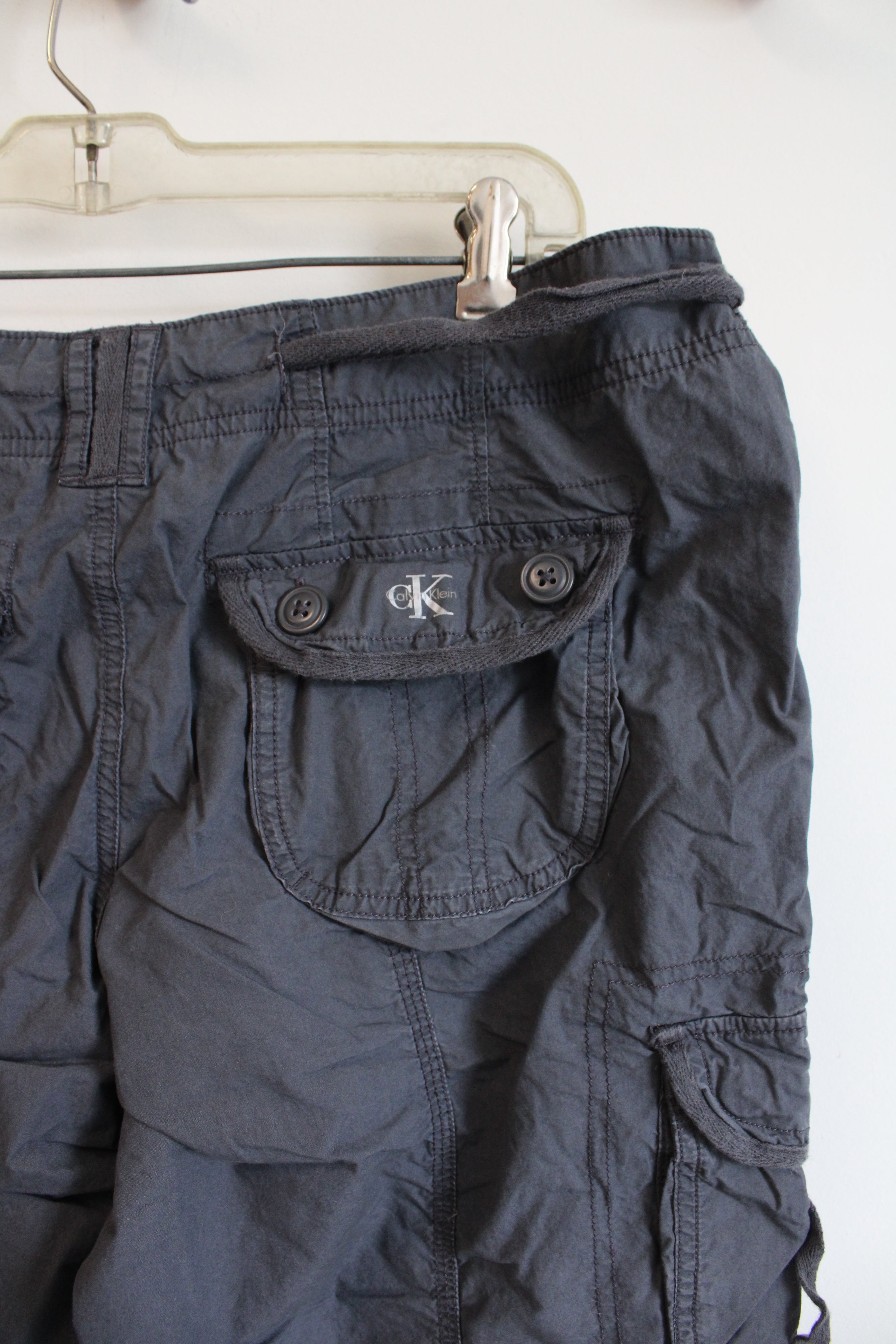 Calvin Klein Gray Cargo Bermuda Shorts | M