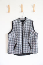 Karen Scott Sport Black & White Houndstooth Vest | XXL