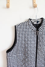 Karen Scott Sport Black & White Houndstooth Vest | XXL