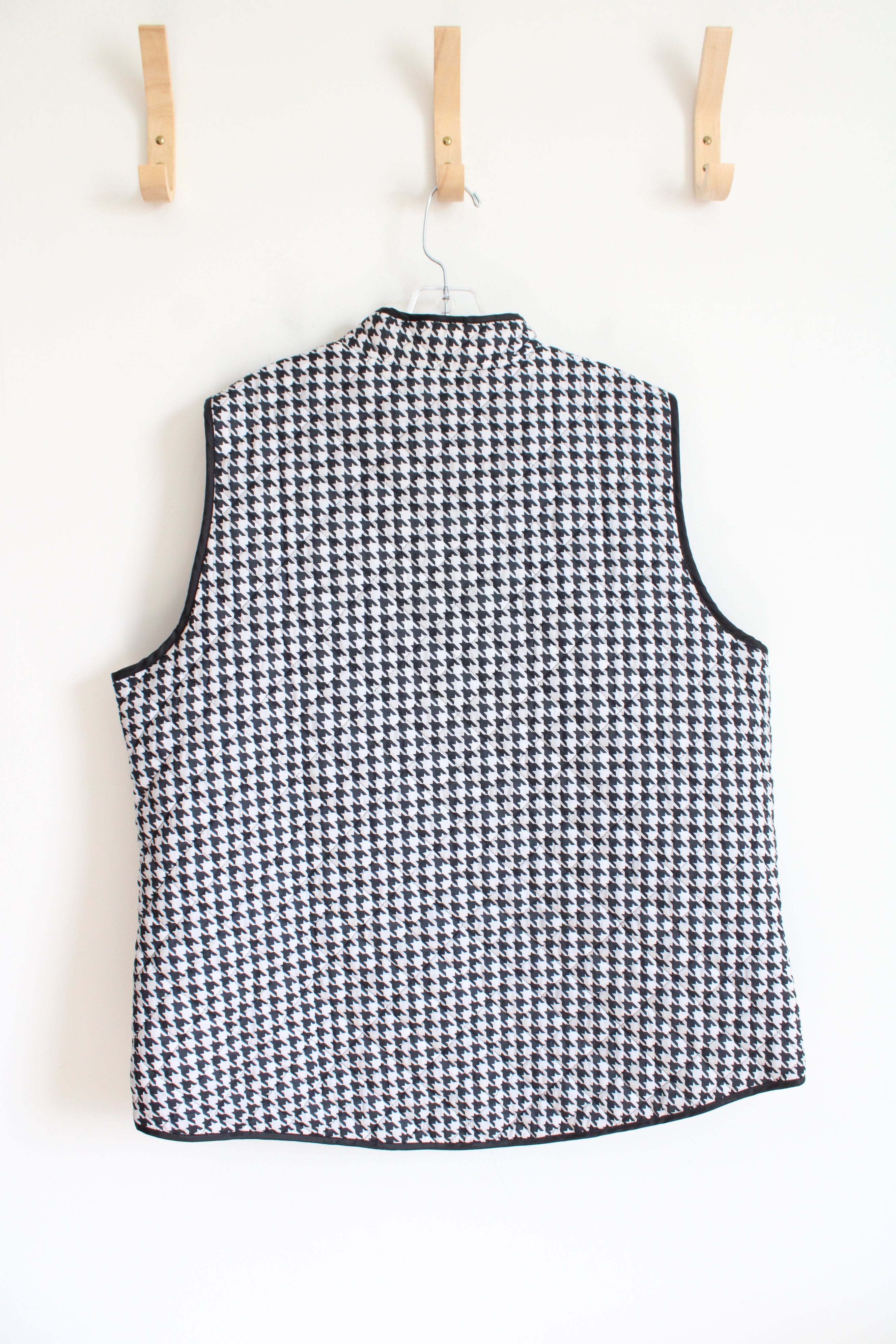 Karen Scott Sport Black & White Houndstooth Vest | XXL