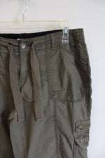 Calvin Klein Quick Dry Performance Green Cargo Capri Pants | S