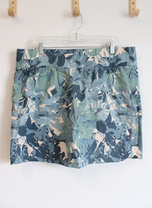 Zuda Blue & Green Leaf Patterned Skort | XL