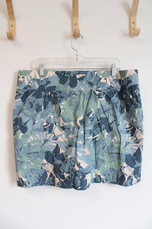 Zuda Blue & Green Leaf Patterned Skort | XL