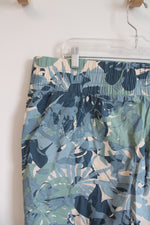 Zuda Blue & Green Leaf Patterned Skort | XL