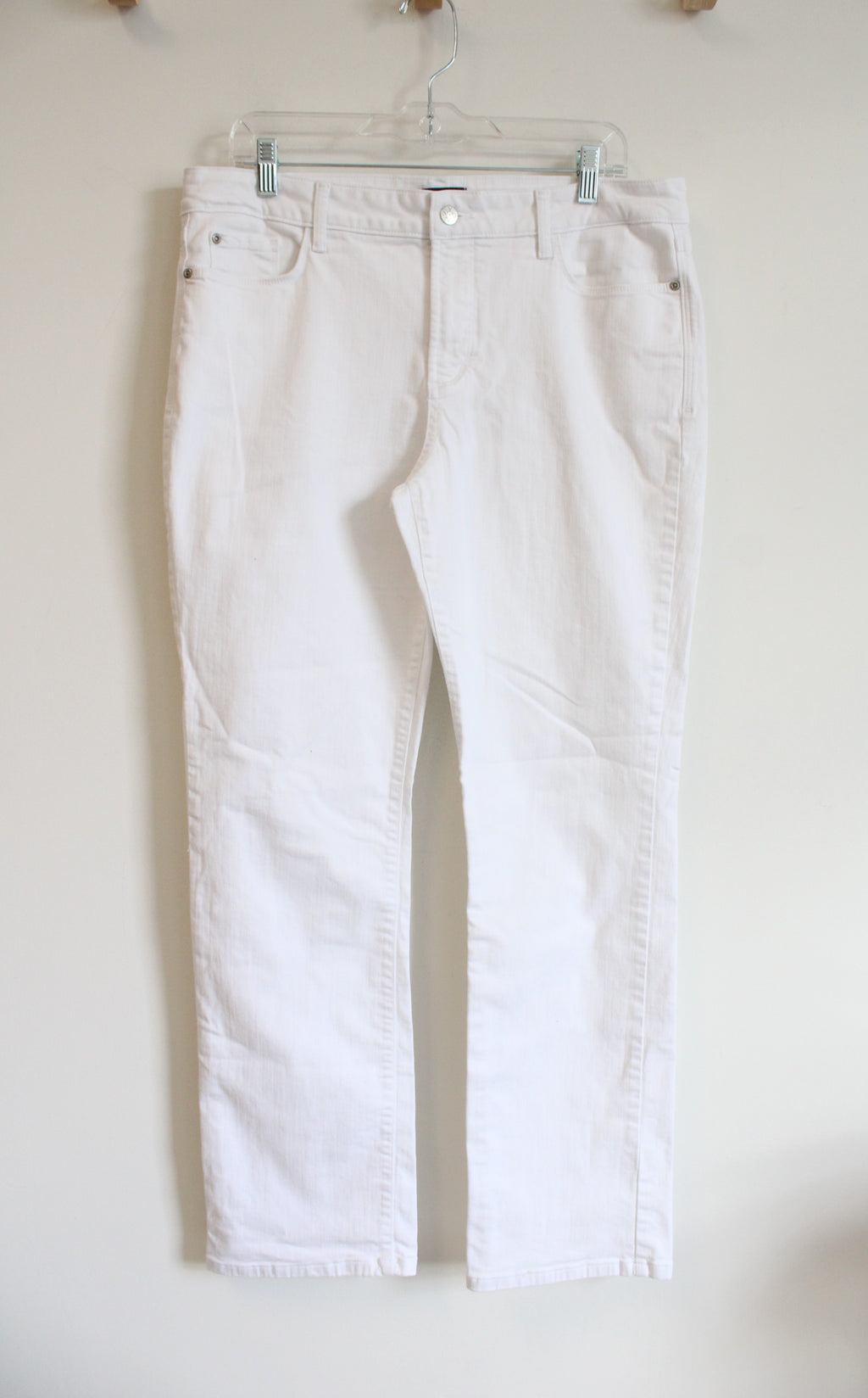 NYDJ White Marilyn Straight Jeans | 14