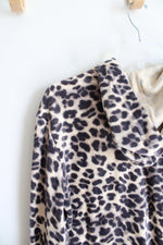 New York & Company Tan Leopard Print Velour Jacket | L