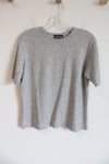 Lands' End Vintage Gray Cashmere Short Sleeved Sweater | M