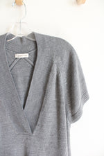 Coldwater Creek Short Sleeved Gray Tunic Sweater | L