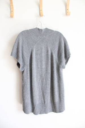 Coldwater Creek Short Sleeved Gray Tunic Sweater | L