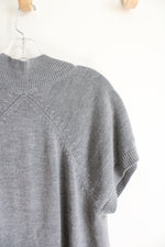 Coldwater Creek Short Sleeved Gray Tunic Sweater | L