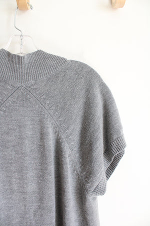 Coldwater Creek Short Sleeved Gray Tunic Sweater | L