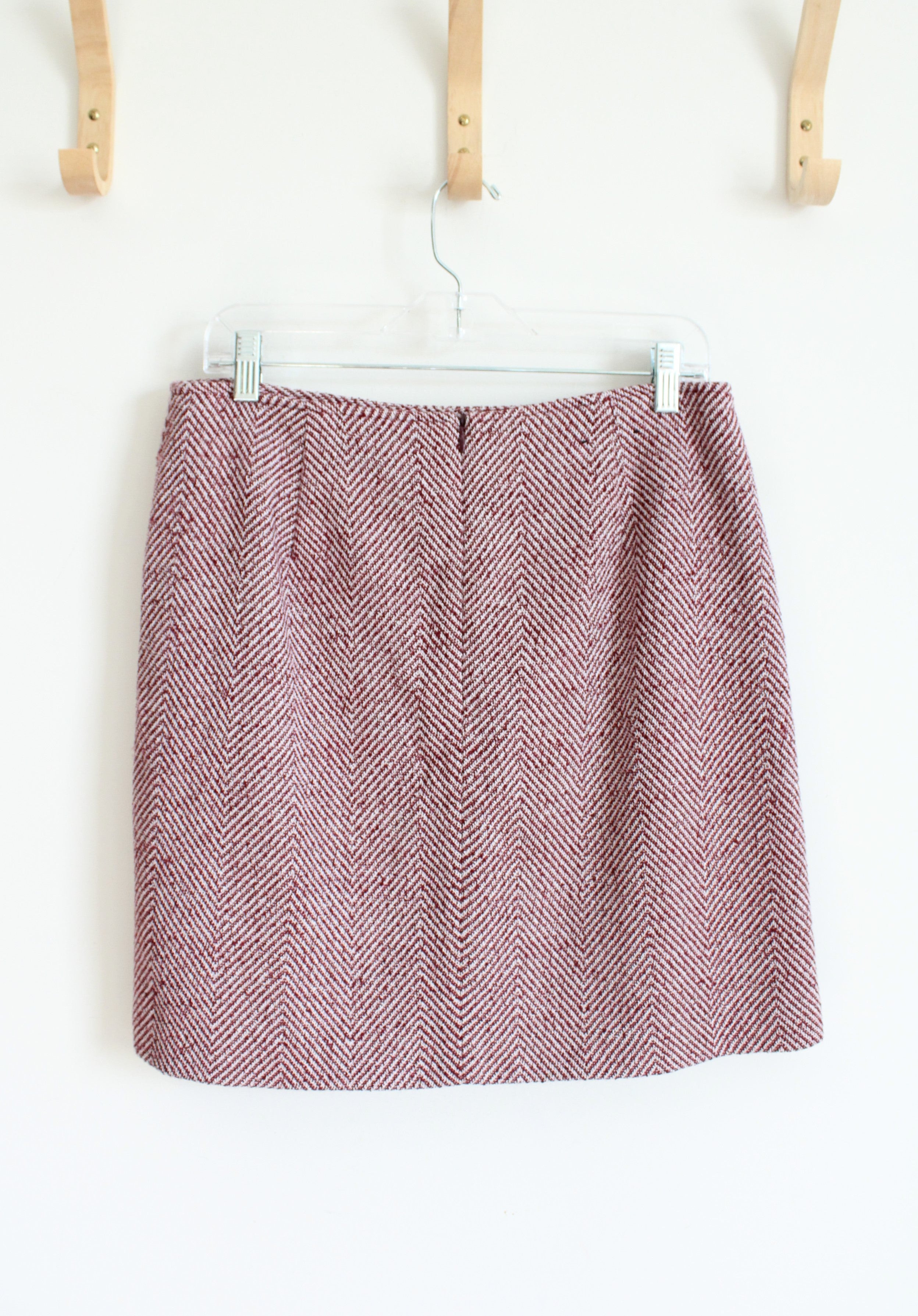 Banana Republic Red Herringbone A-Line Skirt | 10