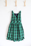 Chaps Black & Green Plaid Tulle Layered Dress | Youth 16