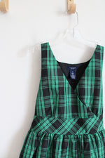 Chaps Black & Green Plaid Tulle Layered Dress | Youth 16