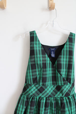 Chaps Black & Green Plaid Tulle Layered Dress | Youth 16