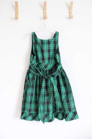 Chaps Black & Green Plaid Tulle Layered Dress | Youth 16