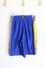 Under Armour Blue Gray & Yellow Basketball Shorts | M