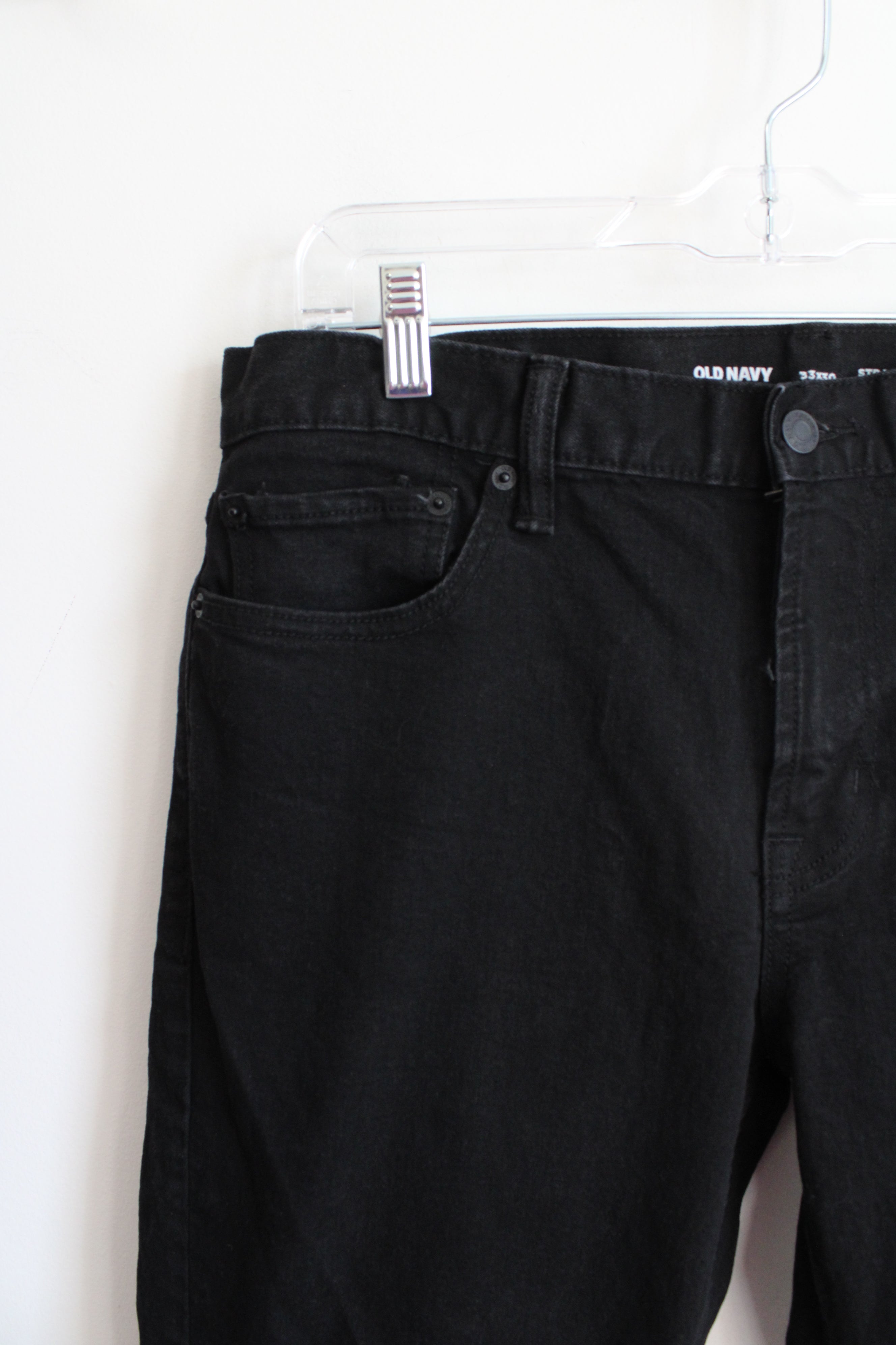 Old Navy Straight Built-In Flex Black Jeans | 33X30